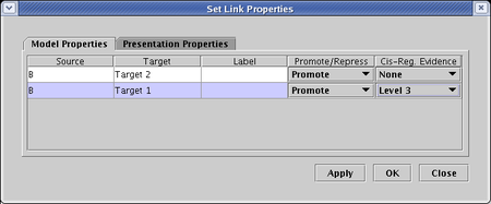 Setting Link Evidence Levels