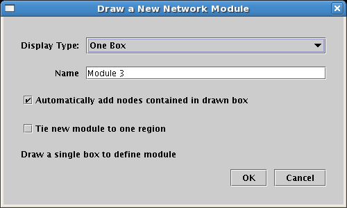 Draw Network Module Dialog