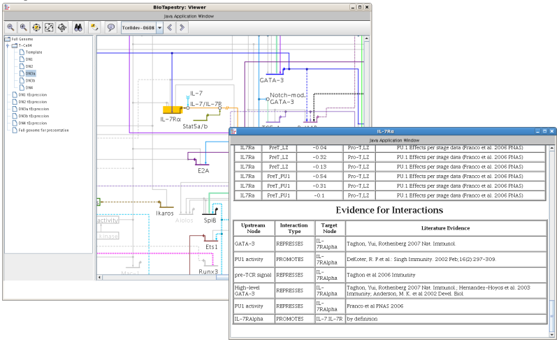 T-Cell Network with Evidence Screenshot