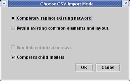 CSV Import Mode Dialog