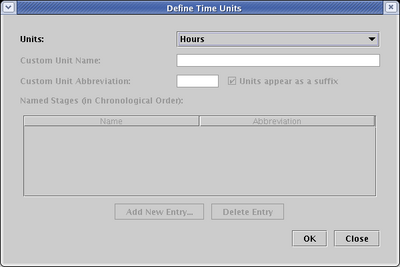 Define Time Units Dialog