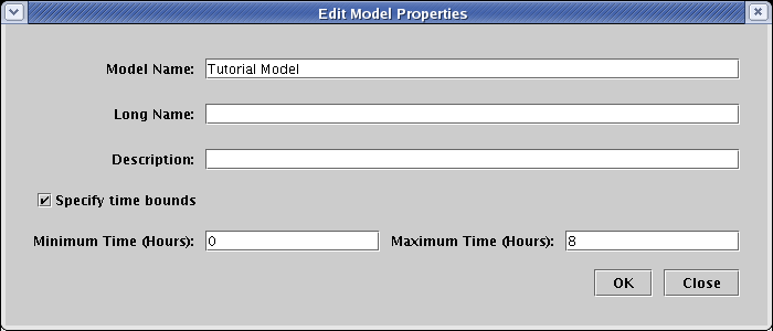 Edit Model Properties Dialog