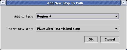 Dialog to Add New Stop